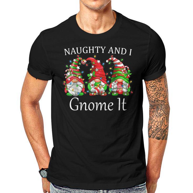 Naughty And I Gnome It Christmas Pajamas Gnomes Funny Xmas  Men T-shirt Casual Daily Crewneck Short Sleeve Graphic Basic Unisex Tee