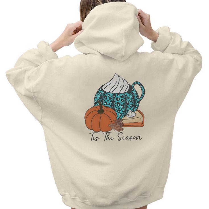 Fall Tis The Season Thanksgiving Gifts Aesthetic Words Graphic Back Print Hoodie Gift For Teen Girls