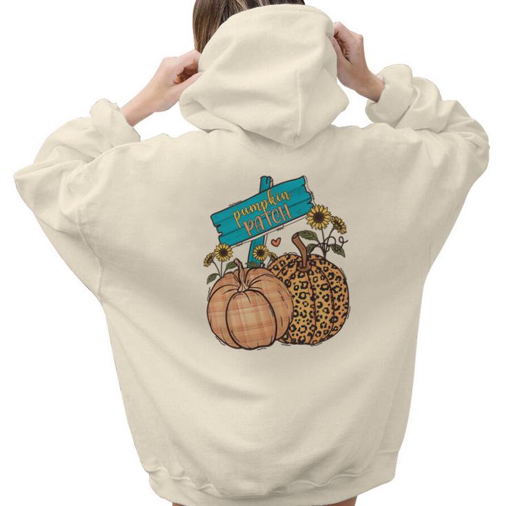 Funny Fall Pumpkin Patch Aesthetic Words Graphic Back Print Hoodie Gift For Teen Girls