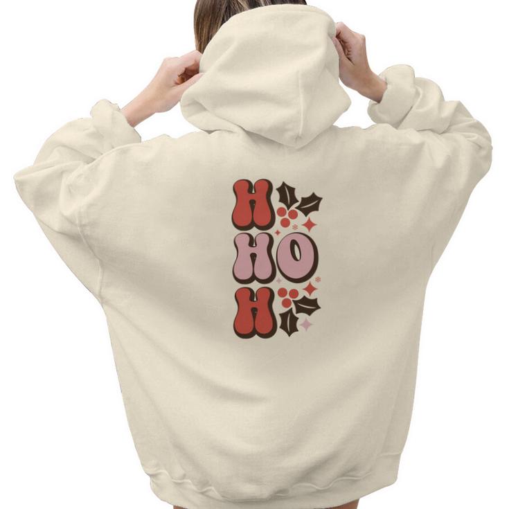 Christmas Ho Ho Oh Holiday Aesthetic Words Graphic Back Print Hoodie Gift For Teen Girls