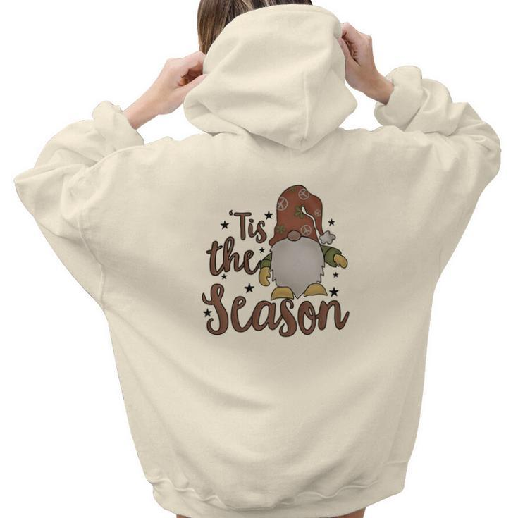 Christmas Gnome Tis The Season Aesthetic Words Graphic Back Print Hoodie Gift For Teen Girls