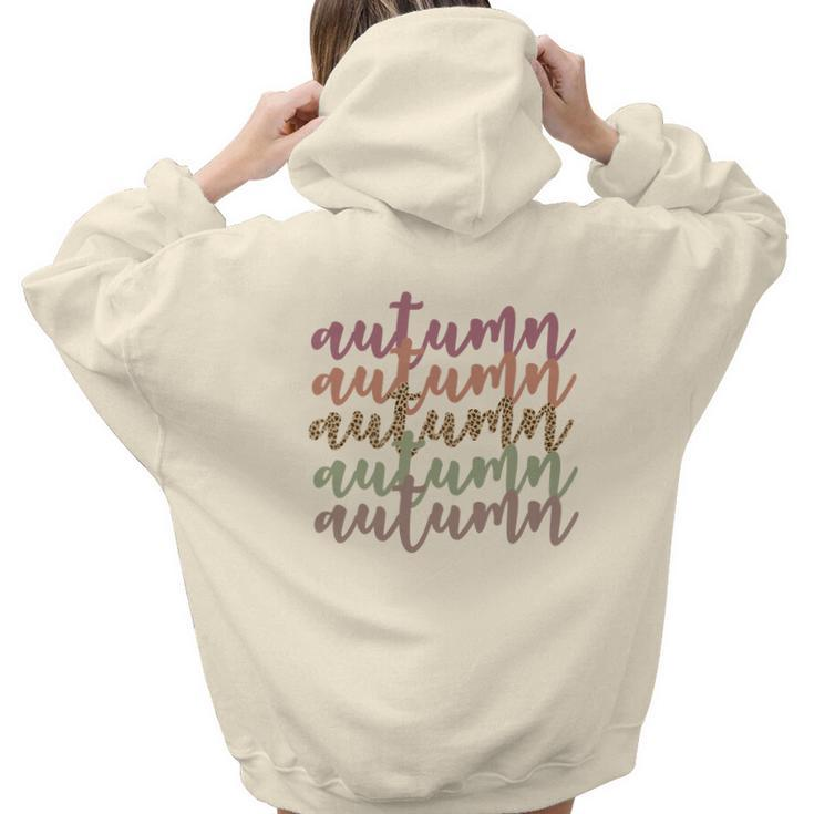 Fall Gift Autum Thanksgiving Gifts Aesthetic Words Graphic Back Print Hoodie Gift For Teen Girls