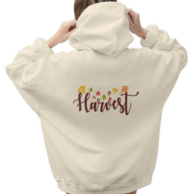 Fall Harvest Autumn Gifts Aesthetic Words Graphic Back Print Hoodie Gift For Teen Girls