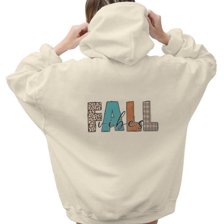 Fall Retro Fall Vibes Autumn Aesthetic Words Graphic Back Print Hoodie Gift For Teen Girls
