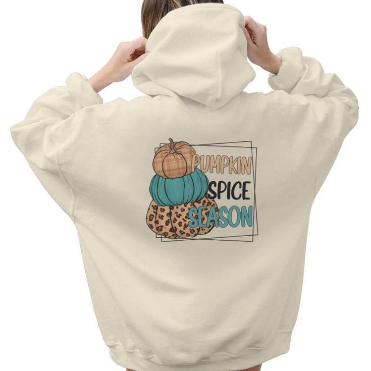 Funny Fall Pumpkin Spice Season Aesthetic Words Graphic Back Print Hoodie Gift For Teen Girls