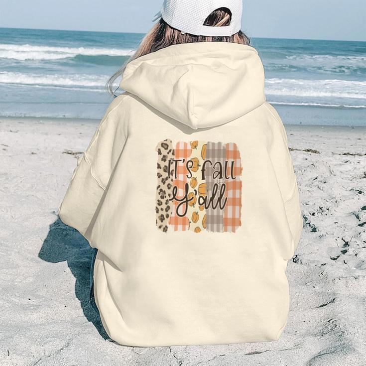 Funny Fall It Is Fall Yall Thanksgiving Gifts Aesthetic Words Graphic Back Print Hoodie Gift For Teen Girls