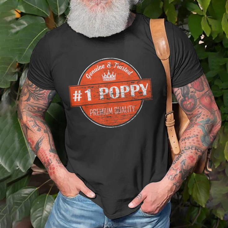1 Poppy Men Number One Dad Grandpa Fathers Day Gifts Gift For Mens Old Men T-shirt Gifts for Old Men