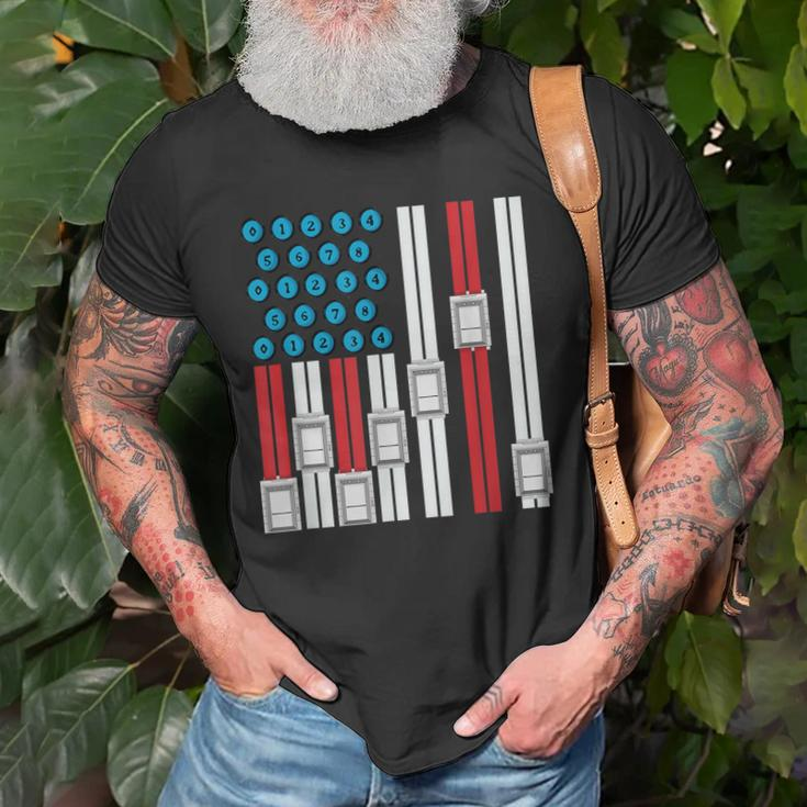 4Th Of July Elevator Mechanic Engineer Usa Elevator Old Men T-shirt Gifts for Old Men