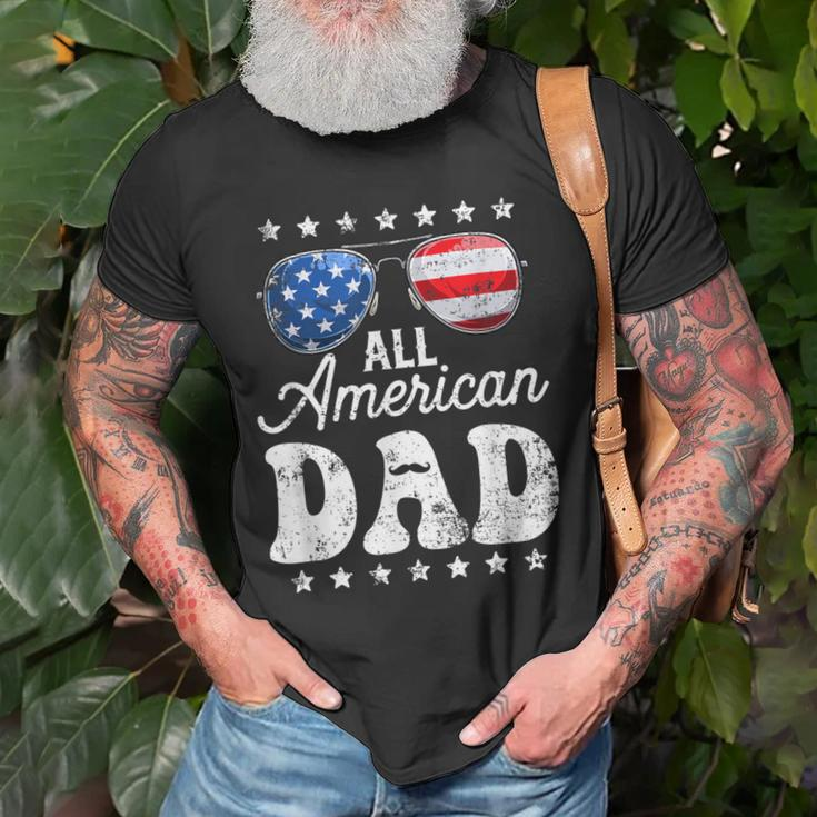 All American Dad 4Th Of July Fathers Day Men Daddy Papa Gift For Mens Old Men T-shirt Gifts for Old Men