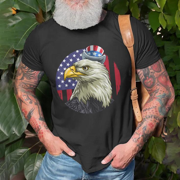 American Flag Bald Eagle 4Th Of July Uncle Sam Usa Old Men T-shirt Gifts for Old Men
