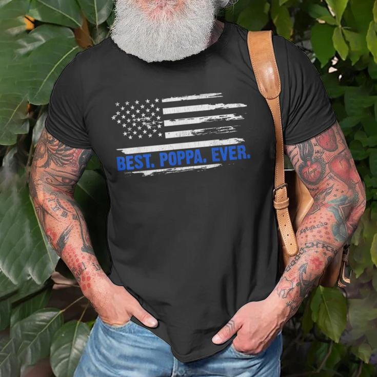 American Flag Best Poppa Ever 4Th Of July Fathers Day Gifts Old Men T-shirt Gifts for Old Men
