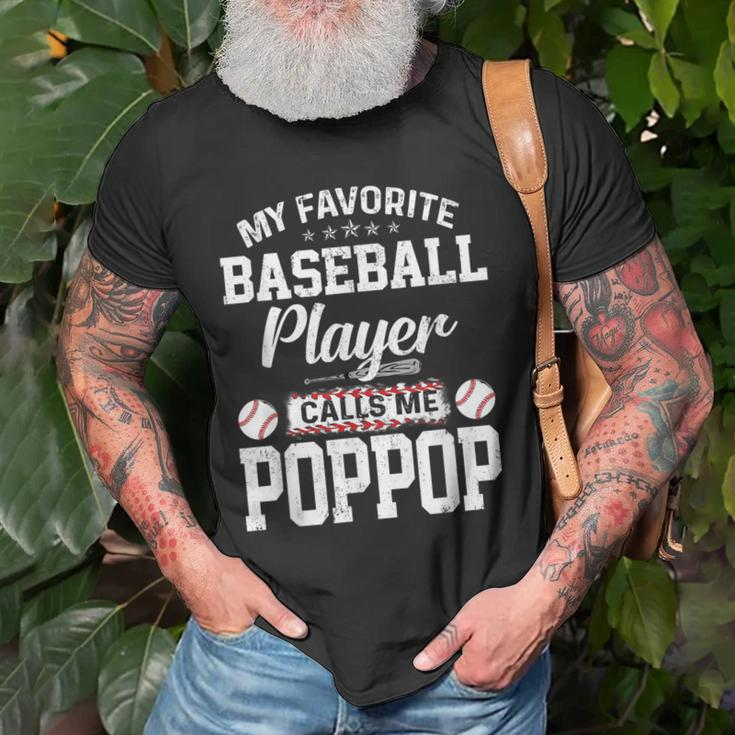 Baseball Dad My Favorite Baseball Player Calls Me Poppop Gift For Mens Old Men T-shirt Gifts for Old Men
