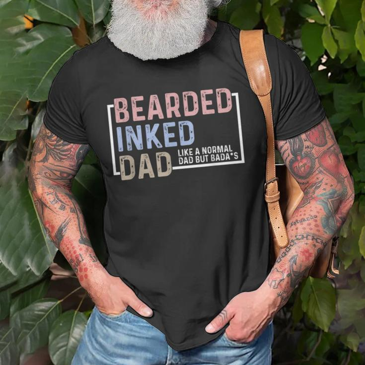 Bearded Inked Dad Papa Daddy Stepdad Father Husband Family Gift For Mens Old Men T-shirt Gifts for Old Men