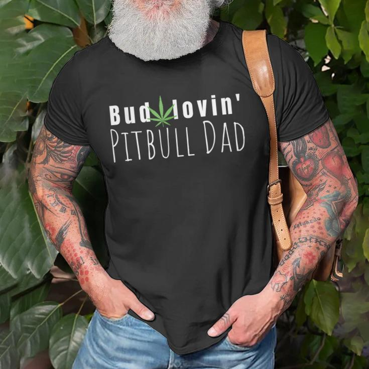 Best Bud Lovin Pitbull Dad Ever Funny Pitbull Owner Gift Old Men T-shirt Gifts for Old Men