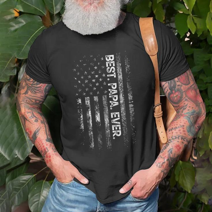 Best Papa Ever American Flag Dad Funny Fathers Day Old Men T-shirt Gifts for Old Men