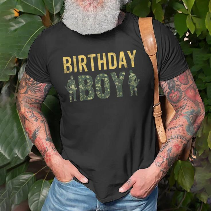 Birthday Boy Army Military Party Camouflage Lover Gift Old Men T-shirt Gifts for Old Men