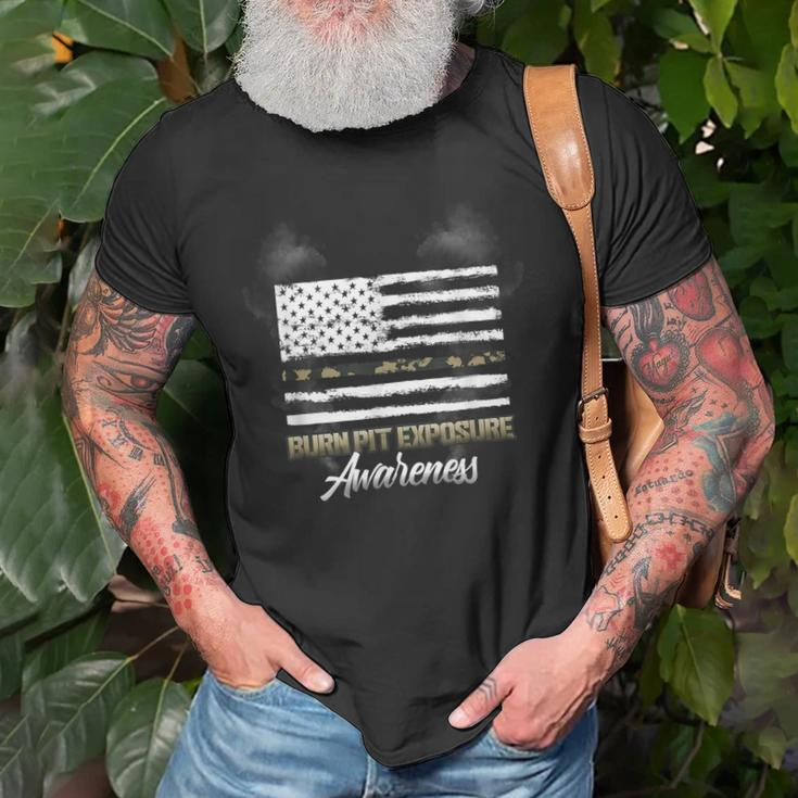Burn Pit Exposure Awareness | Us Military Veteran Support Old Men T-shirt Gifts for Old Men