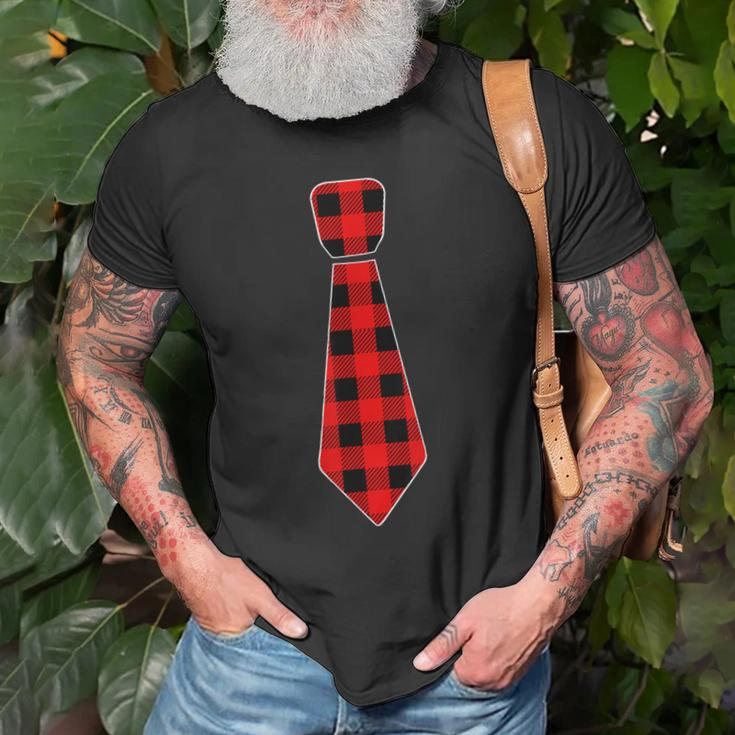 Christmas Gifts For Men Dad Family Buffalo Plaid Check Tie Old Men T-shirt Gifts for Old Men