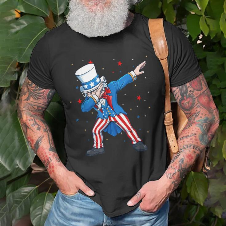 Dabbing Uncle Sam 4Th Of July Kids Boys Men Old Men T-shirt Gifts for Old Men