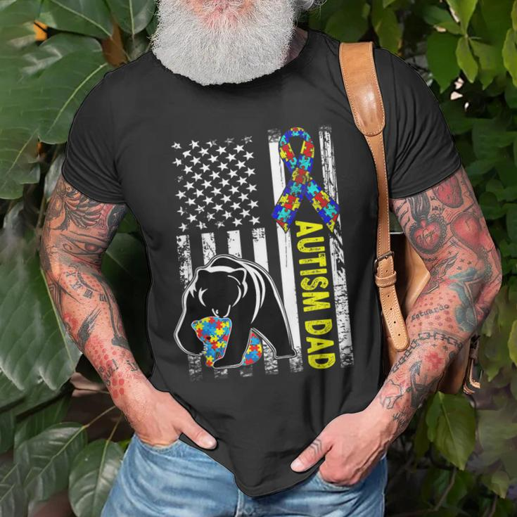 Dad Autism Awareness American Flag Autism Dad Daddy Old Men T-shirt Gifts for Old Men