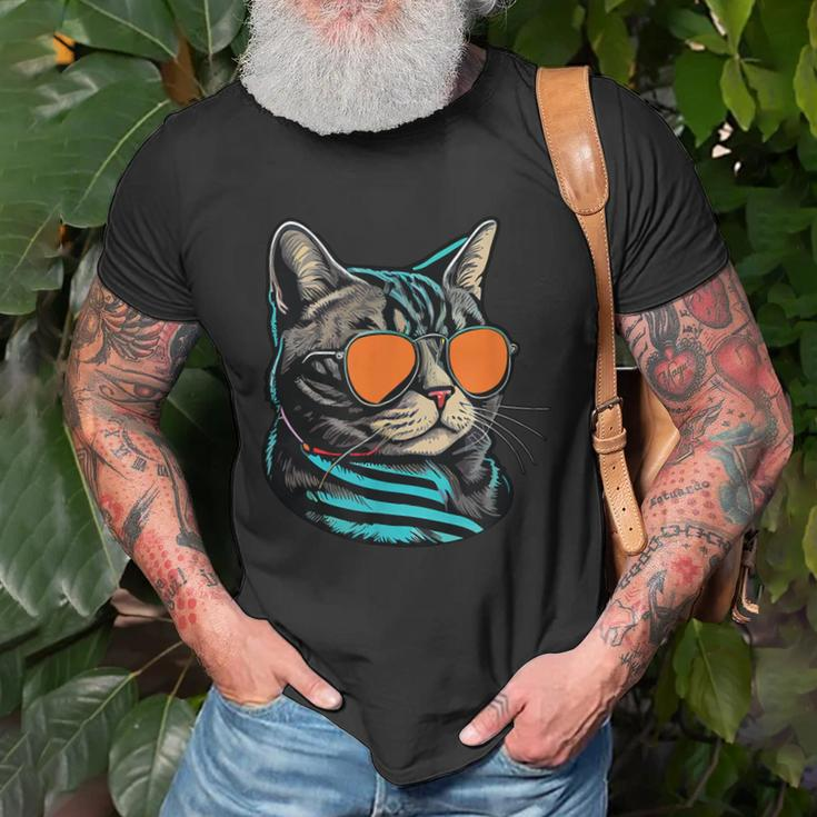Dad Mom Cat Sunglasses American Shorthair Cat Old Men T-shirt Gifts for Old Men