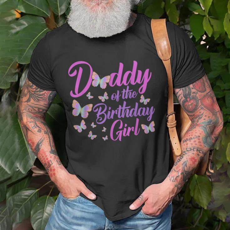 Daddy Of The Birthday Girl Butterfly Dad Father 1St Old Men T-shirt Gifts for Old Men