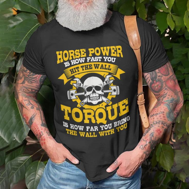 Diesel Mechanic Gifts Horse Power Is How Fast You Go Old Men T-shirt Gifts for Old Men