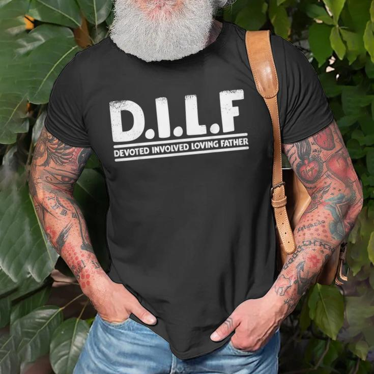 Dilf Devoted Involved Loving Father Dad Gift Papa Men Gift For Mens Old Men T-shirt Gifts for Old Men