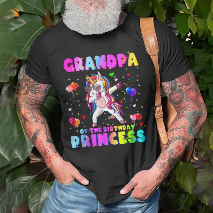 Family Matching Birthday Princess Dabbing Unicorn Grandpa Old Men T-shirt Gifts for Old Men