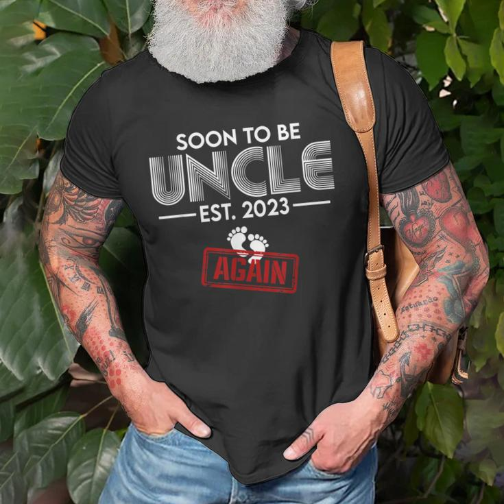 Funny Soon To Be Uncle Again 2023 Gender Reveal Pregnancy Old Men T-shirt Gifts for Old Men