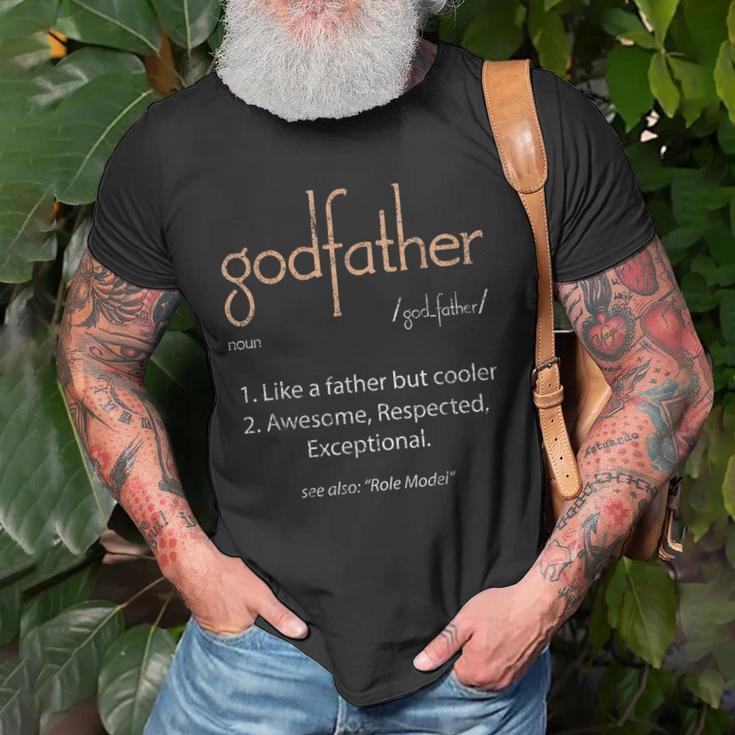 Godfather Definition Uncle Father Family Distressed Old Men T-shirt Gifts for Old Men