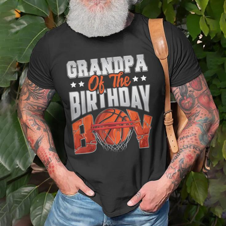 Grandpa Basketball Birthday Boy Family Baller Bday Party Old Men T-shirt Gifts for Old Men