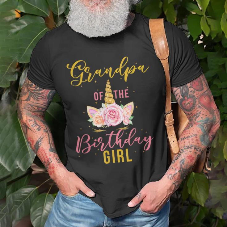 Grandpa Birthday Girl Grandfather Gifts Unicorn Birthday Old Men T-shirt Gifts for Old Men