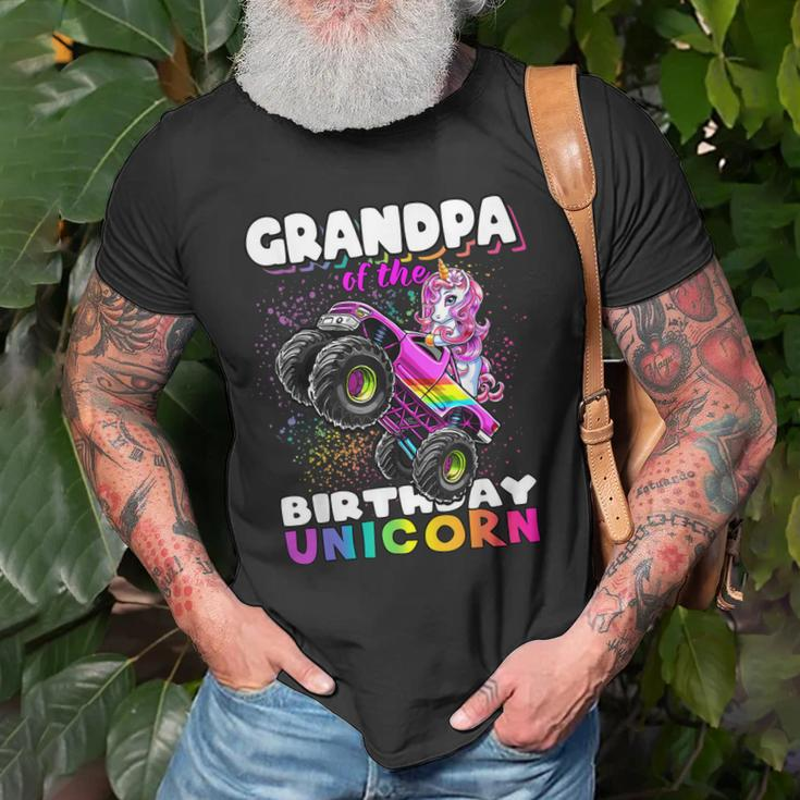 Grandpa Of Birthday Unicorn Monster Truck Matching Family Gift For Mens Old Men T-shirt Gifts for Old Men