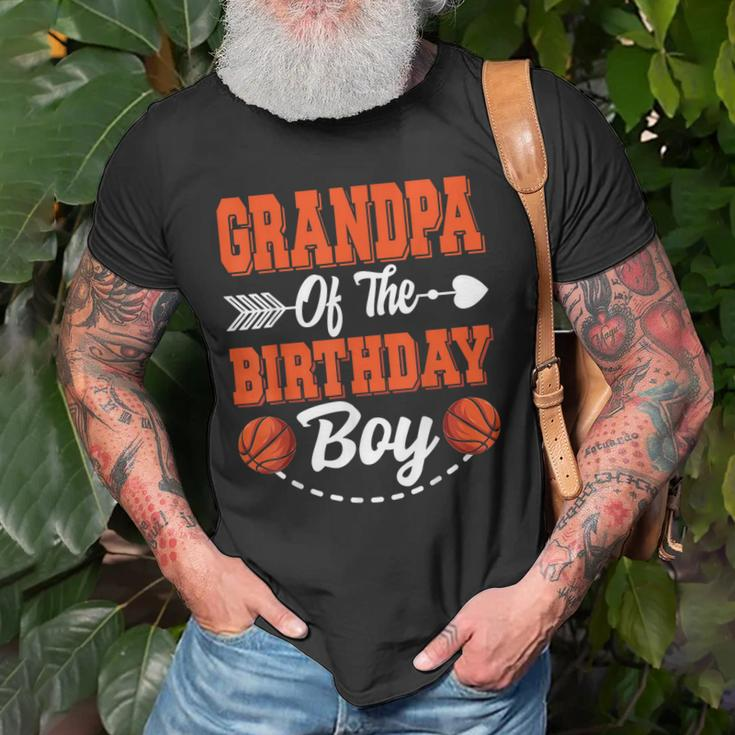 Grandpa Of The Birthday Boy Basketball Matching Family Party Old Men T-shirt Gifts for Old Men