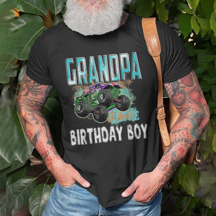 Grandpa Of The Birthday Boy Monster Truck Birthday Boy Old Men T-shirt Gifts for Old Men