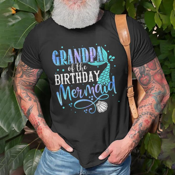 Grandpa Of The Birthday Mermaid Family Matching Party Squad Old Men T-shirt Gifts for Old Men