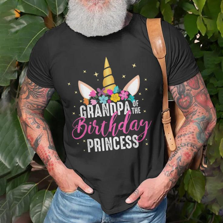Grandpa Of The Birthday Princess Gifts Unicorn Birthday Old Men T-shirt Gifts for Old Men