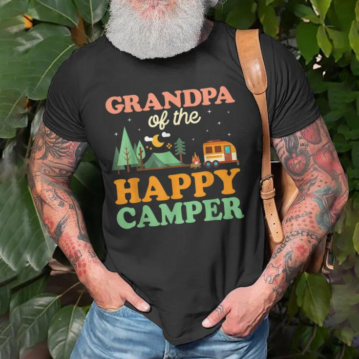Grandpa Of The Happy Camper Men 1St Bday Camping Trip Old Men T-shirt Gifts for Old Men