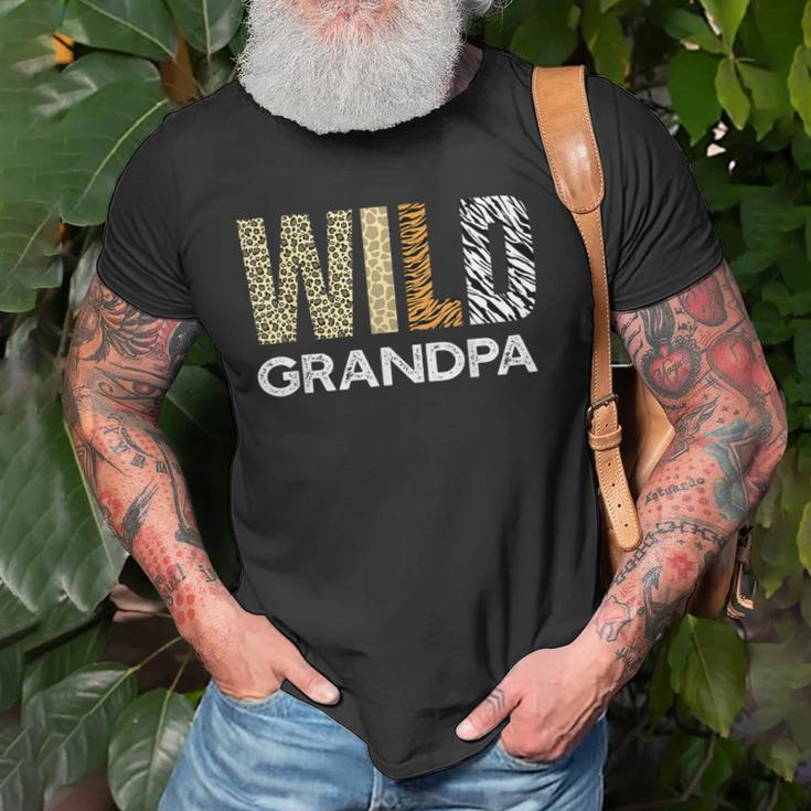 Grandpa Of The Wild One Zoo Birthday Safari Jungle Animal Old Men T-shirt Gifts for Old Men