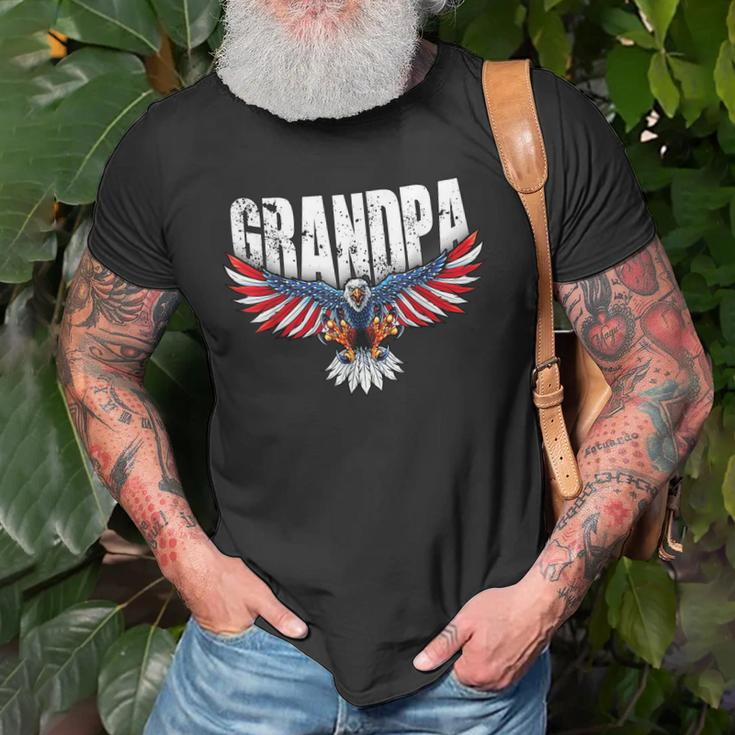 Grandpa Vintage Usa Flag Bald Eagle Patriotic 4Th Of July Gift For Mens Old Men T-shirt Gifts for Old Men