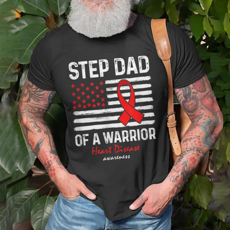 Heart Disease Survivor Support Step Dad Of A Warrior Old Men T-shirt Gifts for Old Men