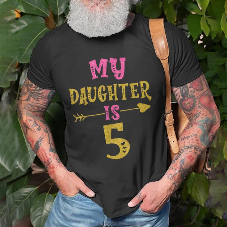 Hearts 5Th Bday For Daughter From Mom Dad Old Men T-shirt Gifts for Old Men