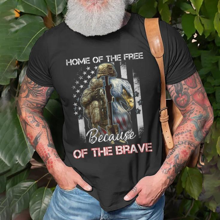 Home Of The Free Because Of The Brave Veterans Old Men T-shirt Gifts for Old Men