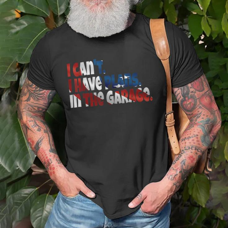 I Cant I Have Plans In The Garage Car Mechanic American Gift Old Men T-shirt Gifts for Old Men