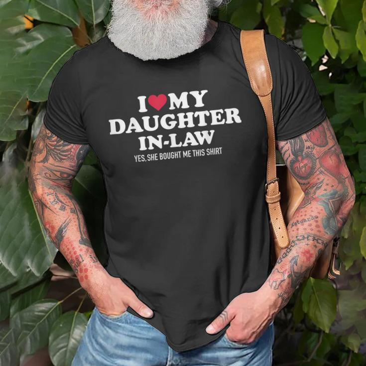 I Love Daughterinlaw For Fatherinlaw Old Men T-shirt Gifts for Old Men