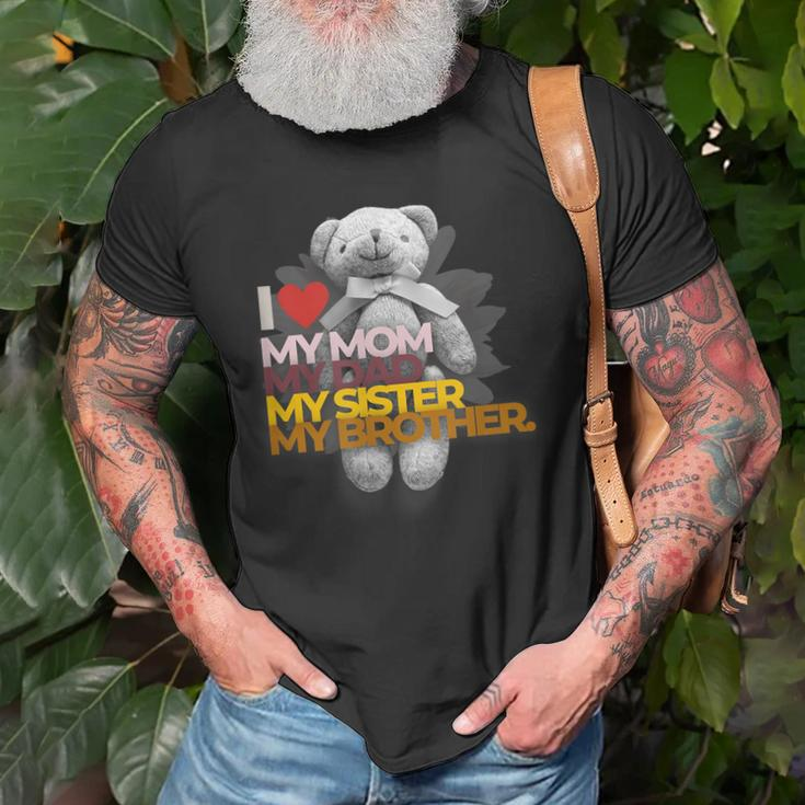 I Love My Mom Dad Sister Brother Old Men T-shirt Gifts for Old Men