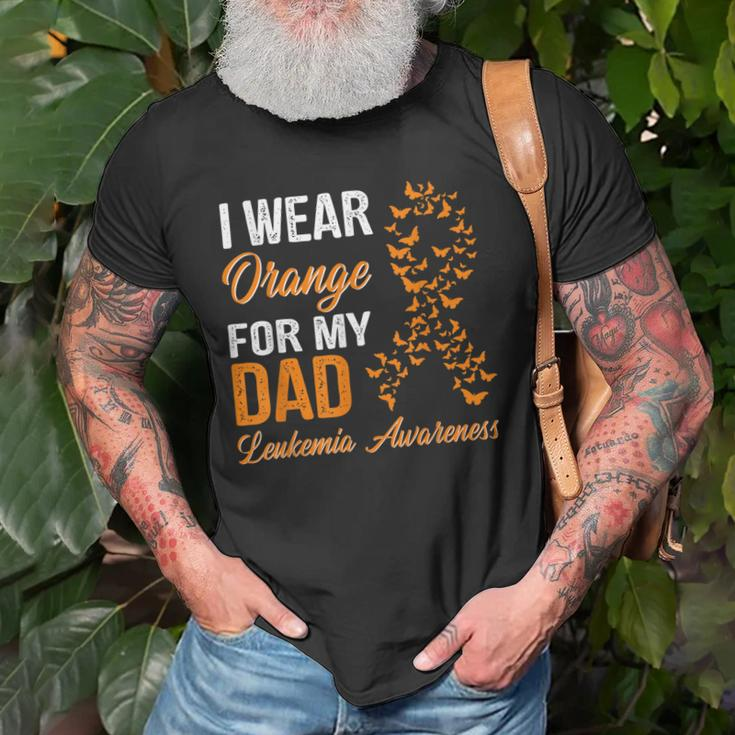 I Wear Orange For My Dad Leukemia Awareness Ribbon Old Men T-shirt Gifts for Old Men