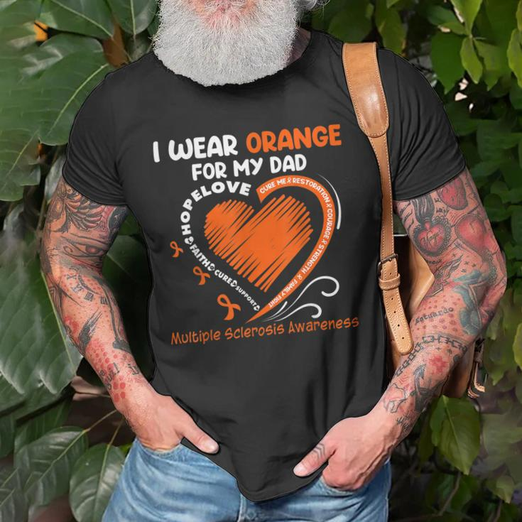 I Wear Orange For My Dad Ms Multiple Sclerosis Awareness Old Men T-shirt Gifts for Old Men