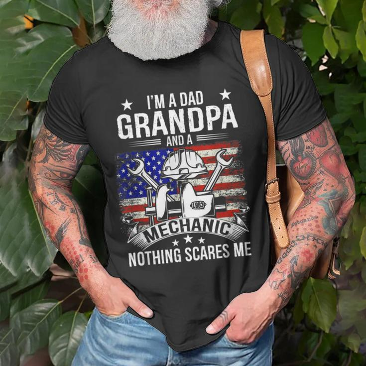 Im A Dad Grandpa Mechanic Quotes American Flag Patriotic Gift For Mens Old Men T-shirt Gifts for Old Men